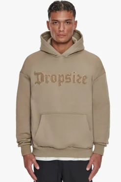 HEAVY OVERSIZE TERRY EMBO HOODIE WEATHERED TEAK
