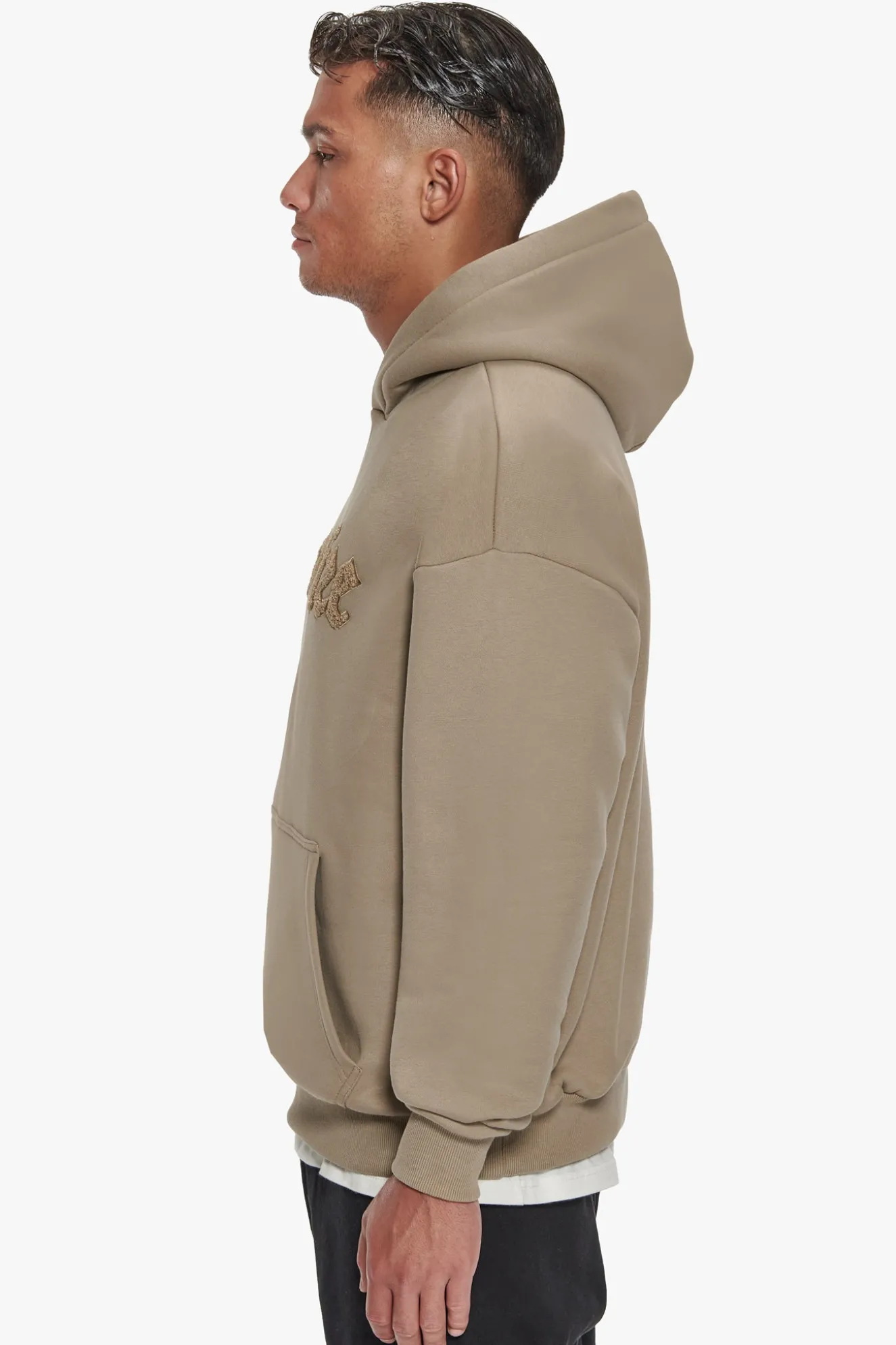 HEAVY OVERSIZE TERRY EMBO HOODIE WEATHERED TEAK