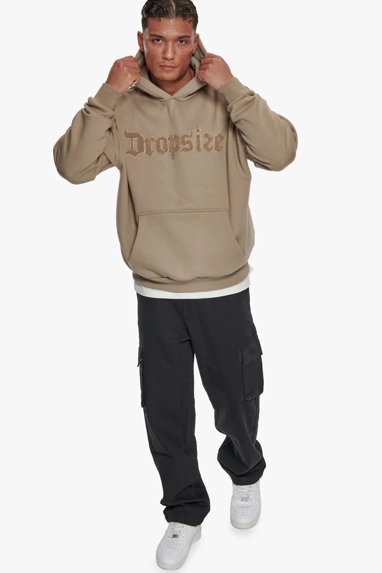HEAVY OVERSIZE TERRY EMBO HOODIE WEATHERED TEAK