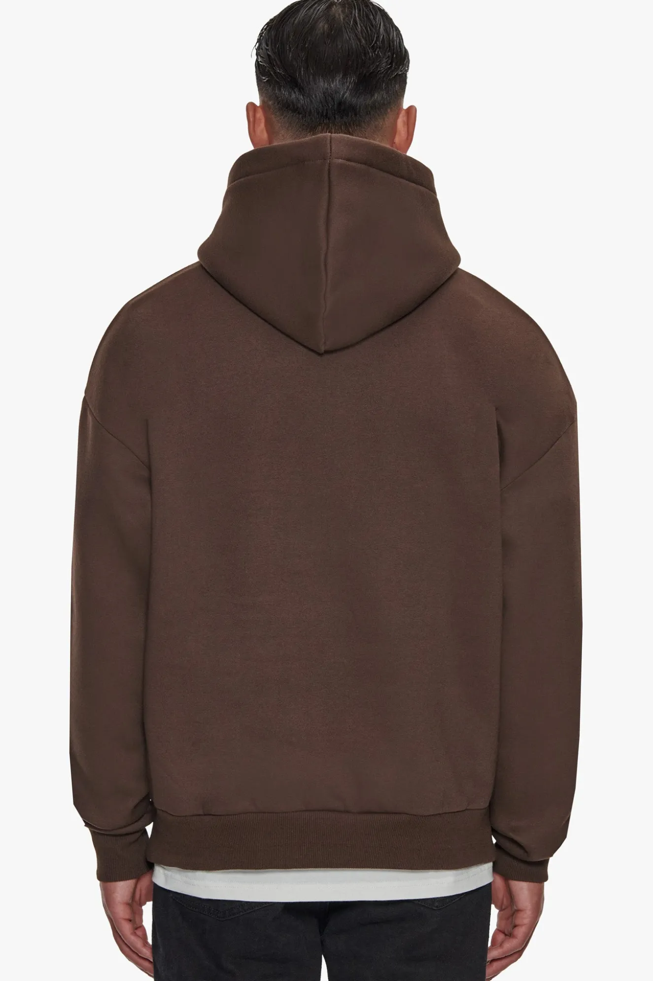HEAVY OVERSIZE TRIPLE LOGO HOODIE CHOCOLATE BROWN