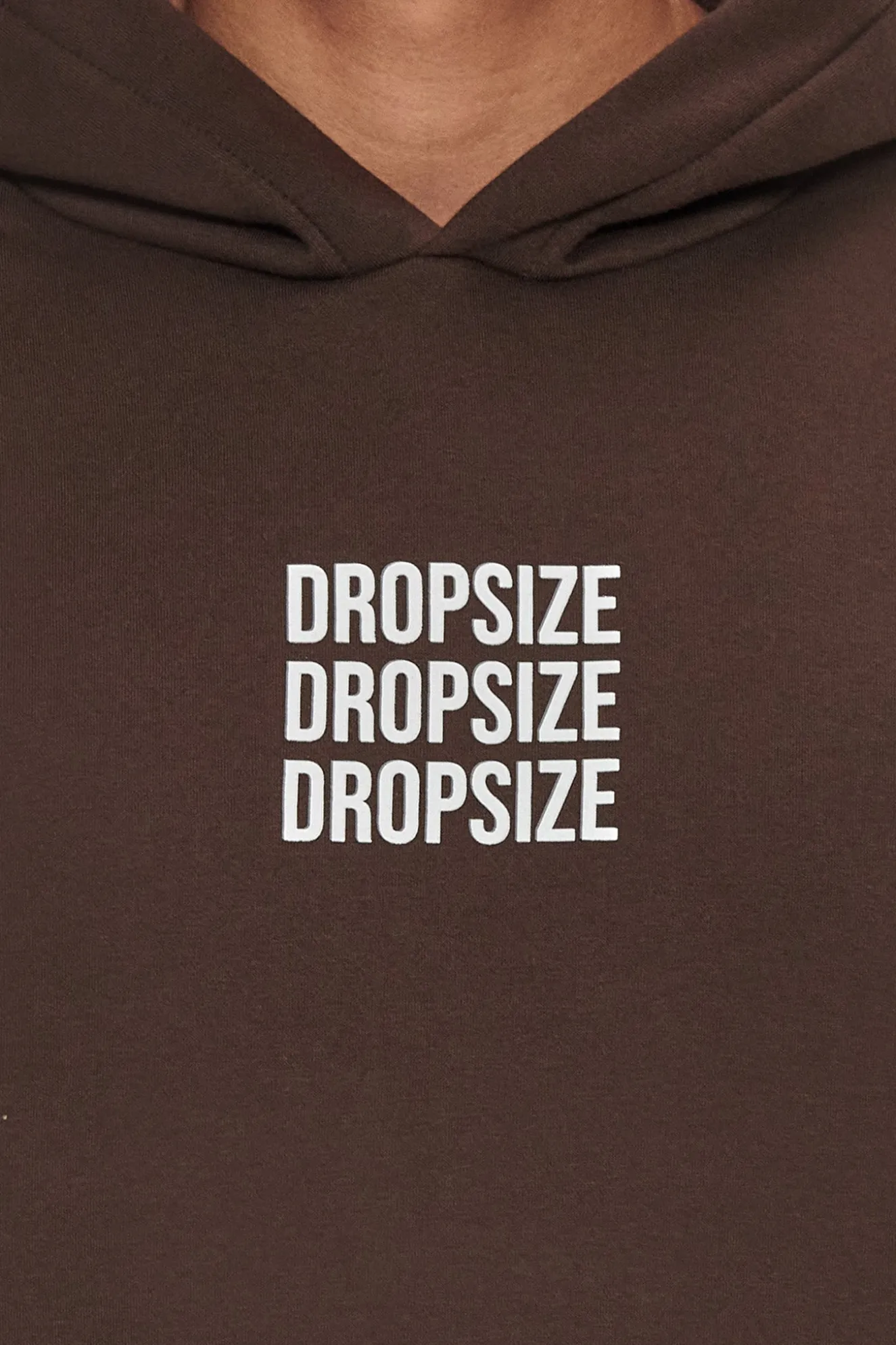HEAVY OVERSIZE TRIPLE LOGO HOODIE CHOCOLATE BROWN
