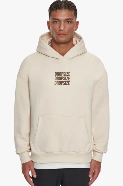 HEAVY OVERSIZE TRIPLE LOGO HOODIE COCONUT MILK