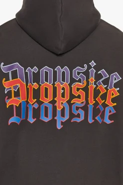HEAVY OVERSIZE TRIPLE LOGO ZIP-HOODIE WASHED BLACK