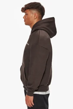 HEAVY OVERSIZE V2 CIRLCE HOODIE CHOCOLATE BROWN