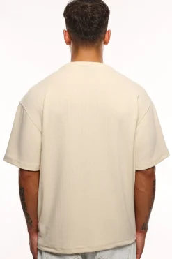 HEAVY OVERSIZE WAFFLE T-SHIRT BEIGE
