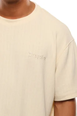 HEAVY OVERSIZE WAFFLE T-SHIRT BEIGE