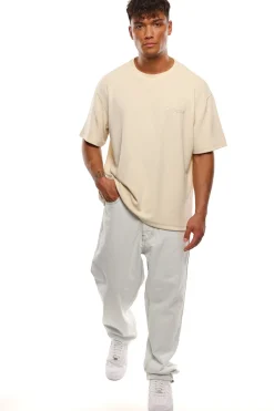 HEAVY OVERSIZE WAFFLE T-SHIRT BEIGE