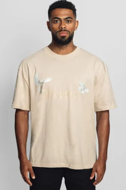 HEAVY OVERSIZE WHITE DOVES T-SHIRT COCONUT MILK