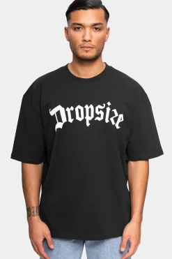HEAVY OVERSIZE WHITE LOGO PUFFER PRINT T-SHIRT WASHED BLACK