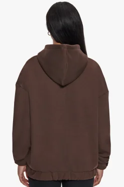 HEAVY OVERSIZE ZIP HOODIE CHOCOLATE / PINK
