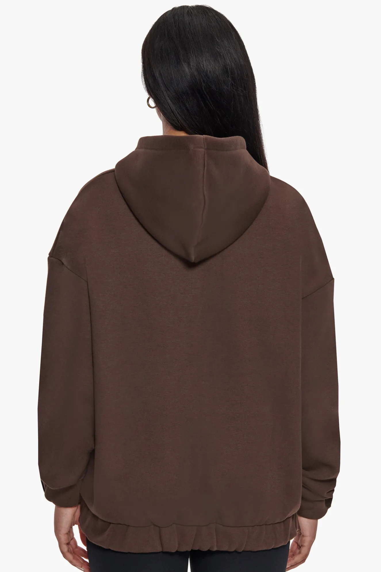HEAVY OVERSIZE ZIP HOODIE CHOCOLATE / PINK