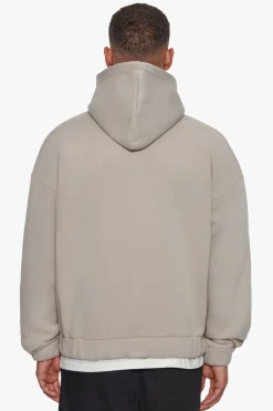 HEAVY OVERSIZE ZIP HOODIE SILVER GREY