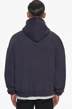 HEAVY OVERSIZE ZIP HOODIE WASHED NAVY