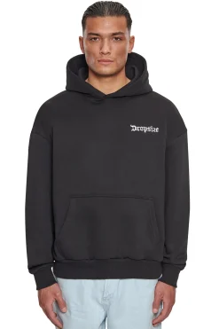 HEAVY OVERSIZED BLURRED LOGO HOODIE BLACK