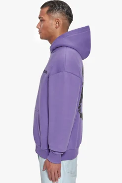 HEAVY OVERSIZED BLURRED LOGO HOODIE WASHED PURPLE