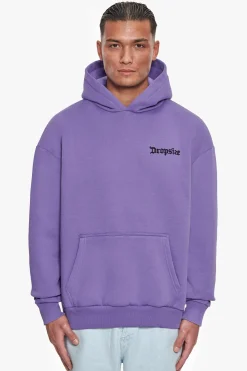HEAVY OVERSIZED BLURRED LOGO HOODIE WASHED PURPLE