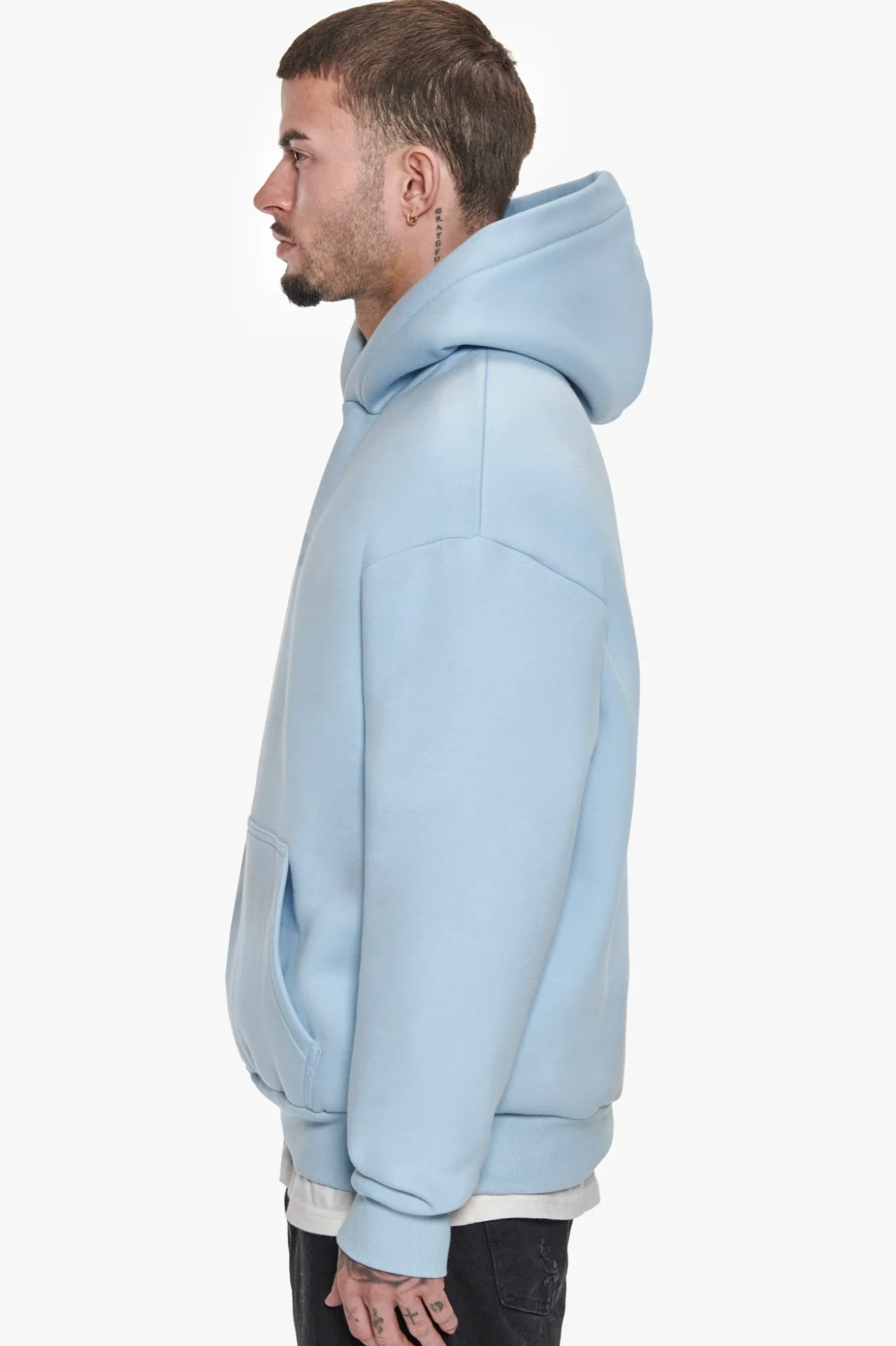 HEAVY OVERSIZED CENTER HD HOODIE BABY BLUE