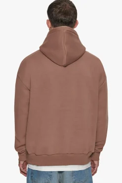 HEAVY OVERSIZED CENTER HD HOODIE BROWN