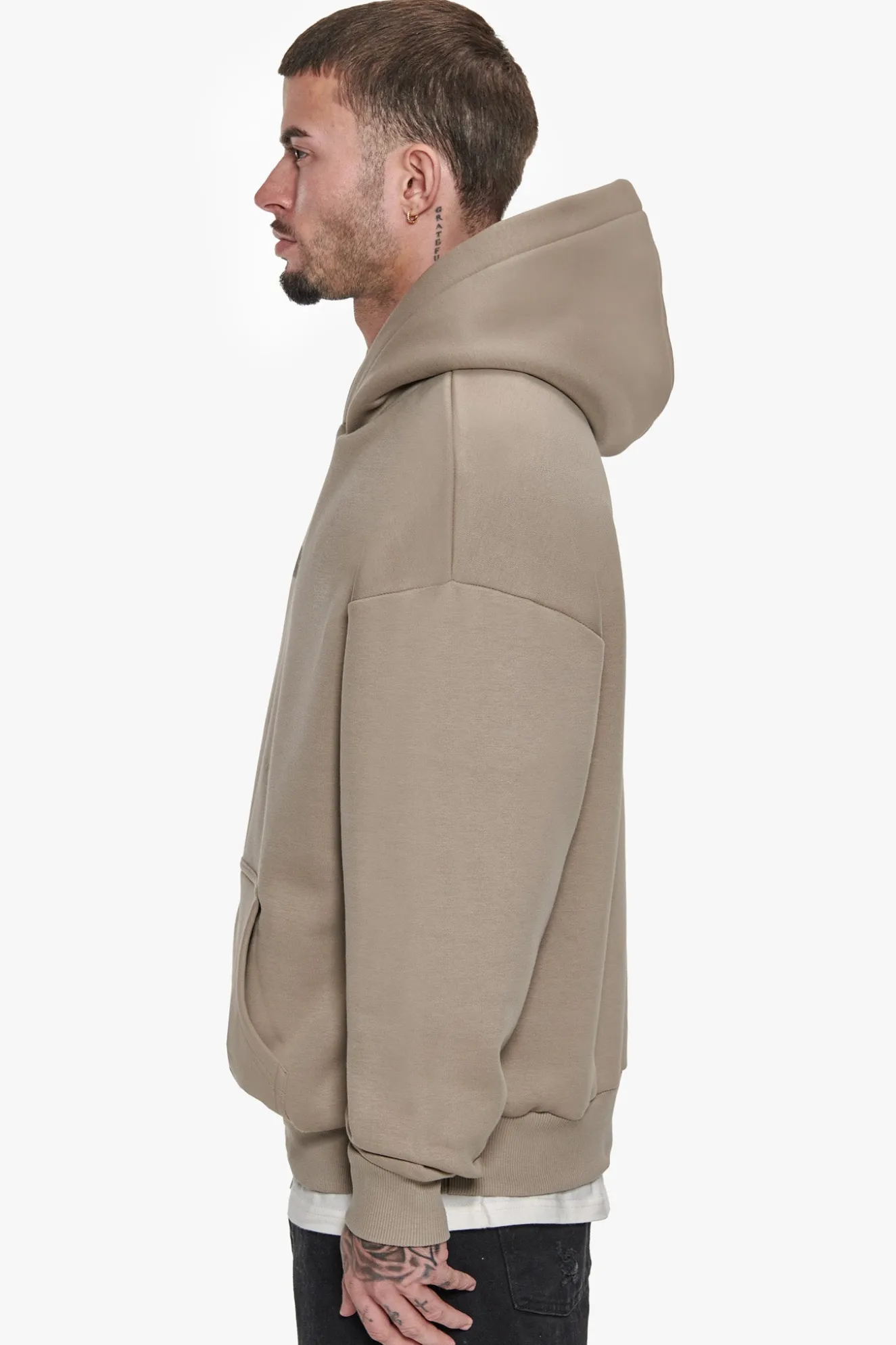 HEAVY OVERSIZED CENTER HD HOODIE SIMPLY TAUPE