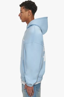 HEAVY OVERSIZED DREAM WITHOUT FEAR ZIP HOODIE BABY BLUE