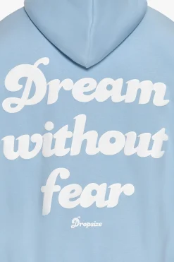 HEAVY OVERSIZED DREAM WITHOUT FEAR ZIP HOODIE BABY BLUE