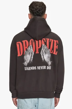 HEAVY OVERSIZED DÜRER HOODIE WASHED BLACK