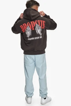 HEAVY OVERSIZED DÜRER HOODIE WASHED BLACK