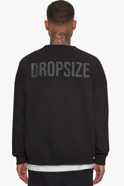 HEAVY OVERSIZED HD PRINT SWEATER BLACK