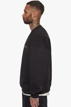 HEAVY OVERSIZED HD PRINT SWEATER BLACK