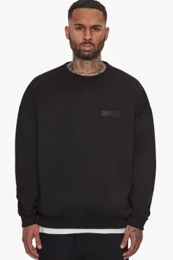 HEAVY OVERSIZED HD PRINT SWEATER BLACK