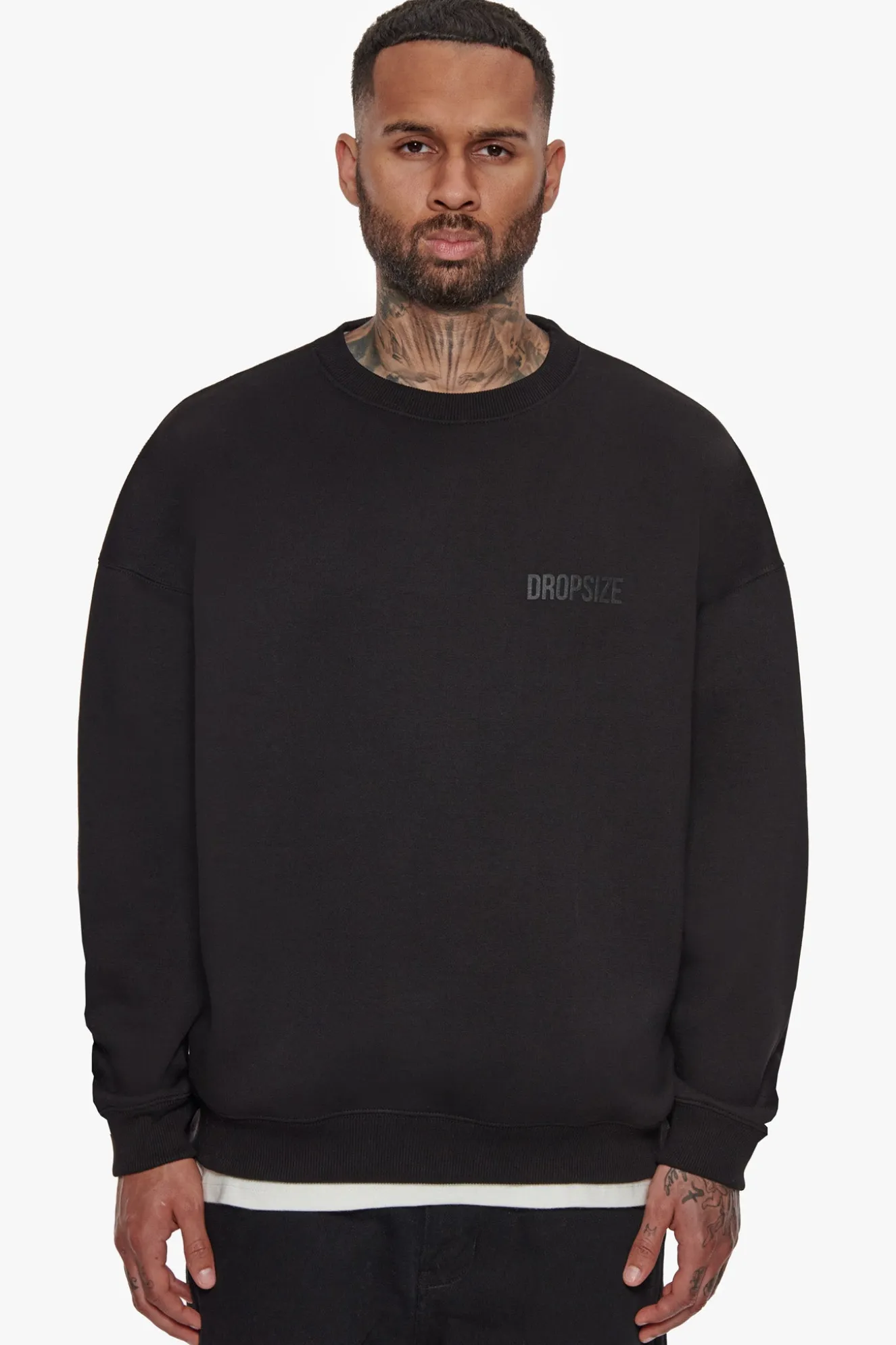 HEAVY OVERSIZED HD PRINT SWEATER BLACK