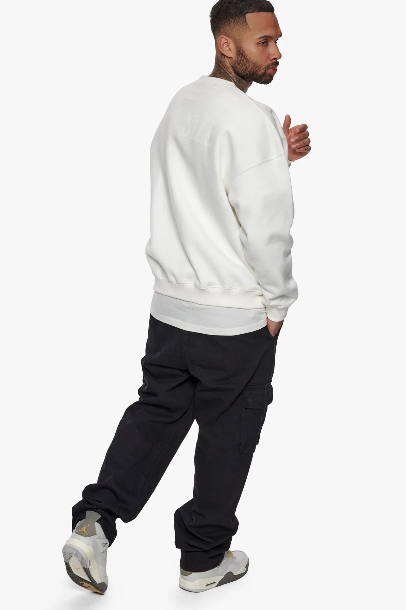 HEAVY OVERSIZED HD PRINT SWEATER CREAM