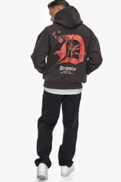 HEAVY OVERSIZED IN HOUSE HOODIE WASHED BLACK