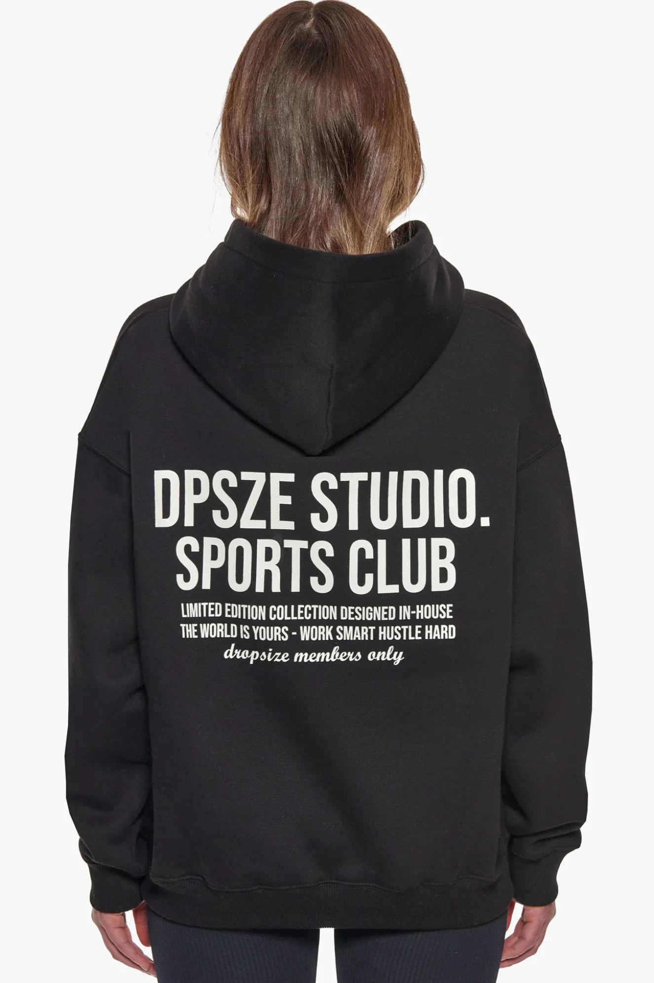 HEAVY OVERSIZED LADIES SPORTSCLUB HOODIE BLACK