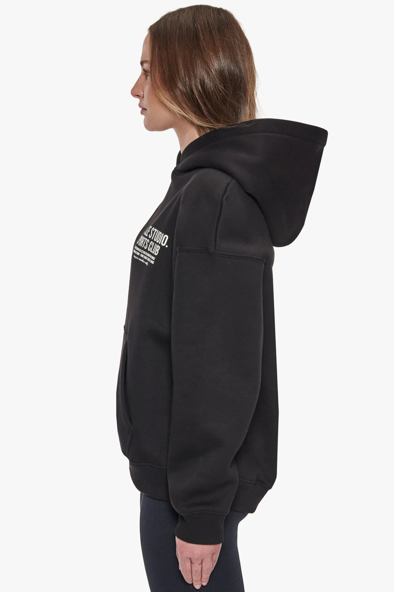 HEAVY OVERSIZED LADIES SPORTSCLUB HOODIE BLACK