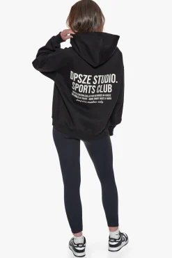 HEAVY OVERSIZED LADIES SPORTSCLUB HOODIE BLACK