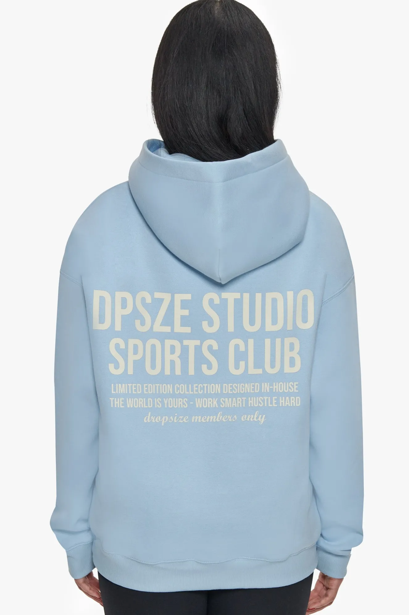 HEAVY OVERSIZED LADIES SPORTSCLUB HOODIE BABY BLUE