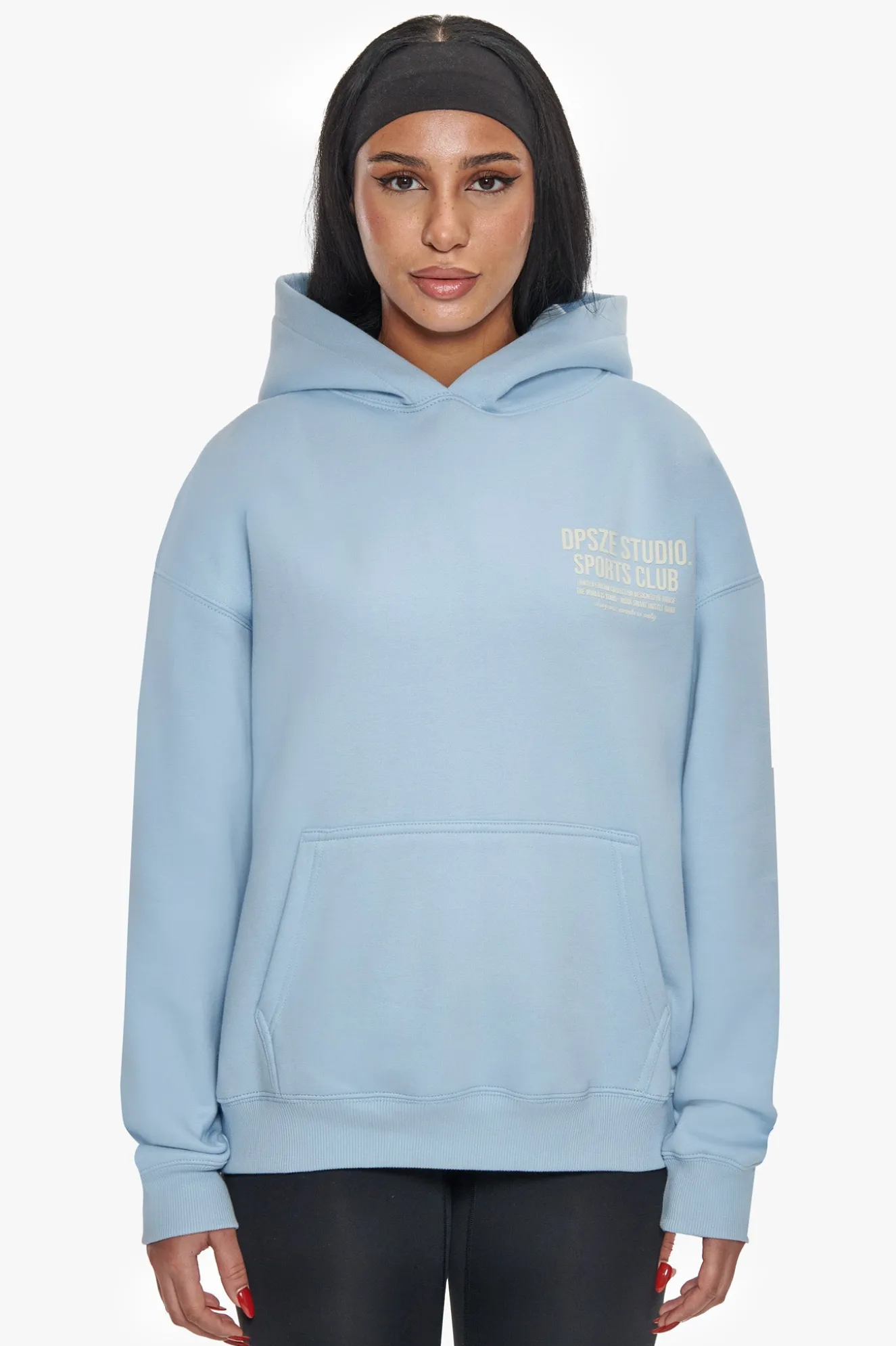 HEAVY OVERSIZED LADIES SPORTSCLUB HOODIE BABY BLUE