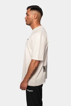 HEAVY OVERSIZED LEGENDS NEVER DIE T-SHIRT CREAM WHITE