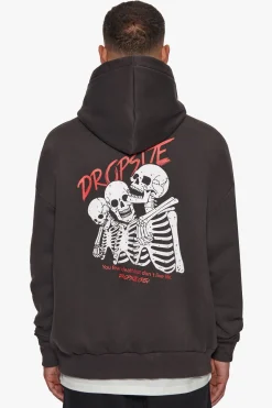 HEAVY OVERSIZED LIVE LIFE HOODIE WASHED BLACK