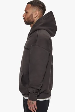 HEAVY OVERSIZED LIVE LIFE HOODIE WASHED BLACK