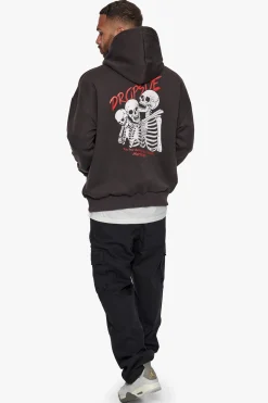 HEAVY OVERSIZED LIVE LIFE HOODIE WASHED BLACK