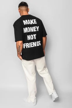 HEAVY OVERSIZED ''MAKE MONEY'' T-SHIRT BLACK