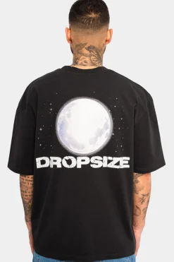 HEAVY OVERSIZED MOON T-SHIRT WASHED BLACK