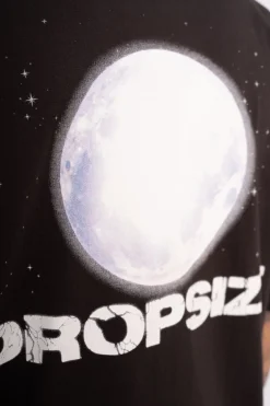 HEAVY OVERSIZED MOON T-SHIRT WASHED BLACK