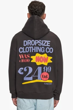 HEAVY OVERSIZED OUT NOW HOODIE WASHED BLACK