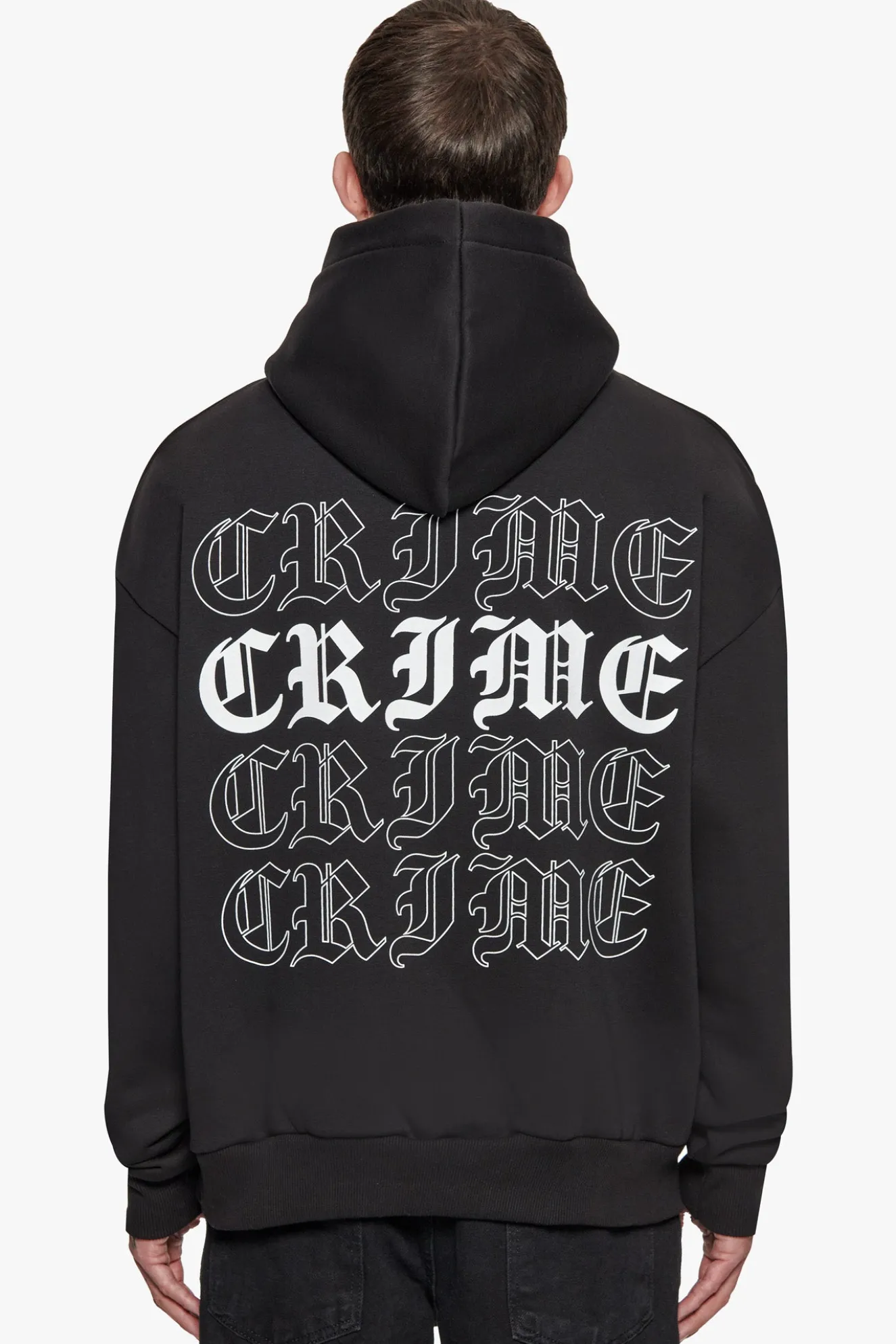 HEAVY OVERSIZED QUADCRIME HOODIE BLACK