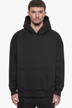 HEAVY OVERSIZED QUADCRIME HOODIE BLACK