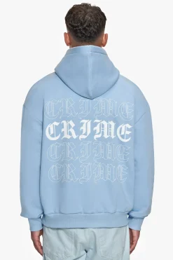 HEAVY OVERSIZED QUADCRIME HOODIE BABY BLUE