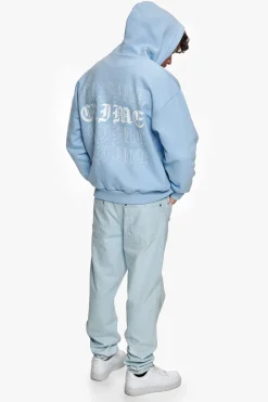 HEAVY OVERSIZED QUADCRIME HOODIE BABY BLUE